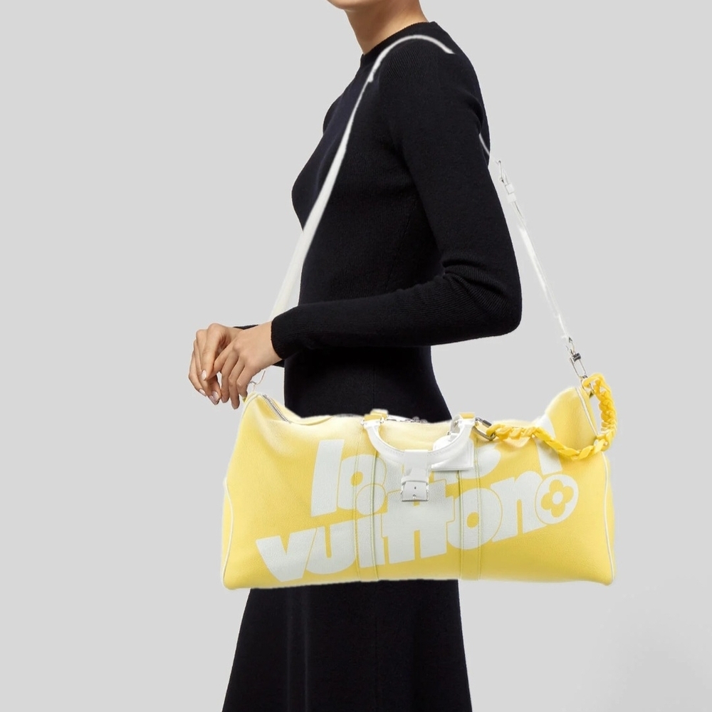 Louis Vuitton Yellow and White Bag